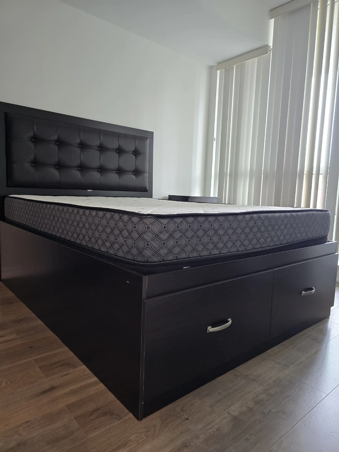 Queen Storage Bed with Dual Sided Mattress- Free delivery&Setup
