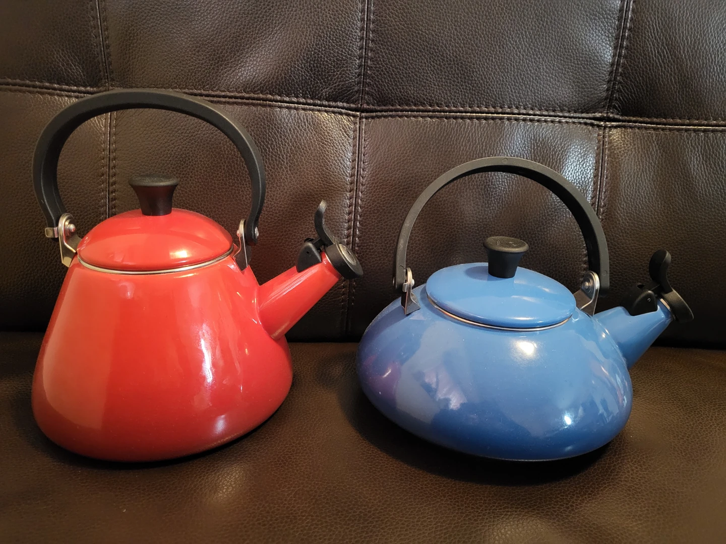 Le Creuset Whistling Kettles - Red & Blue