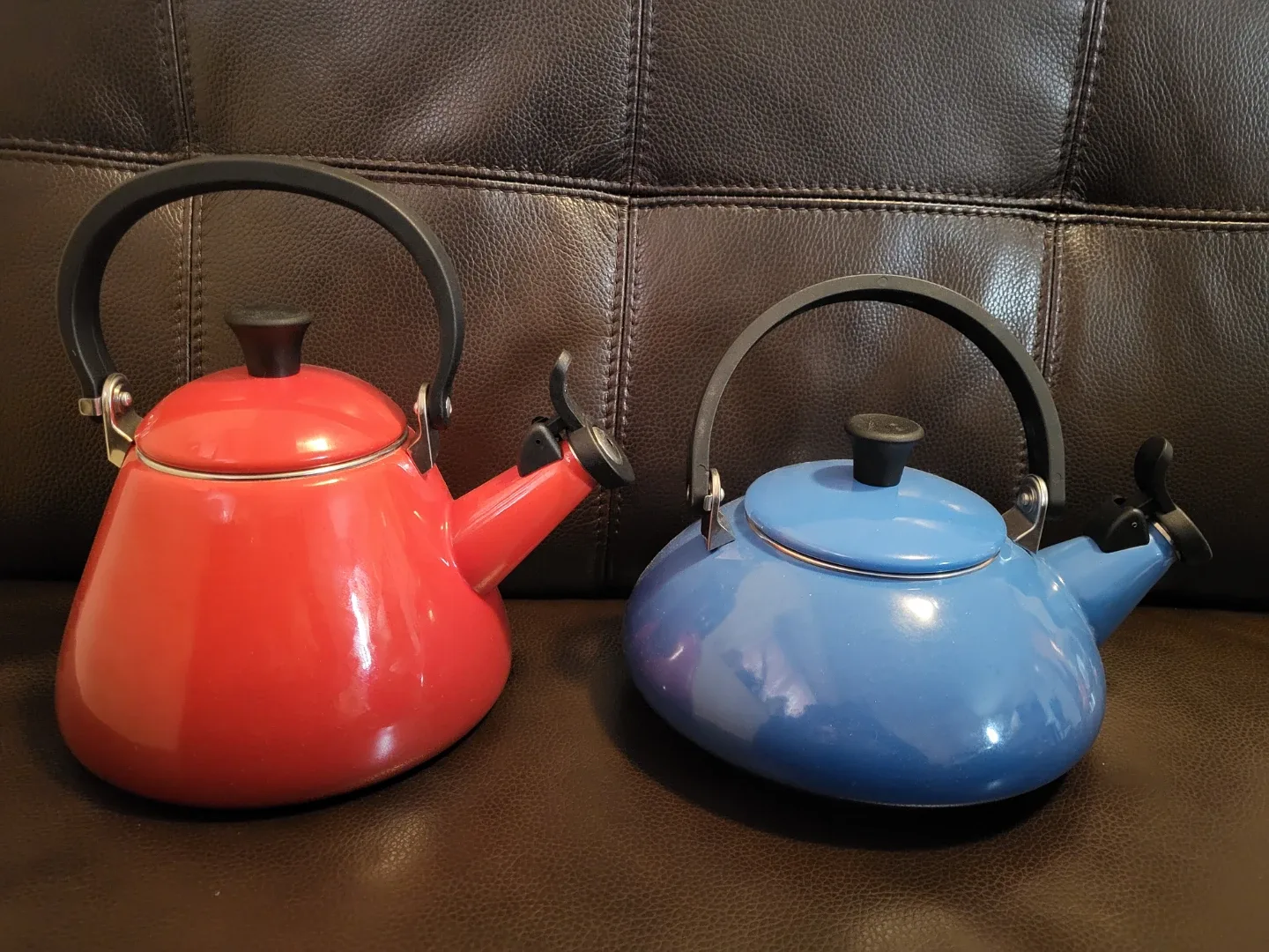 Le Creuset Whistling Kettles - Red & Blue