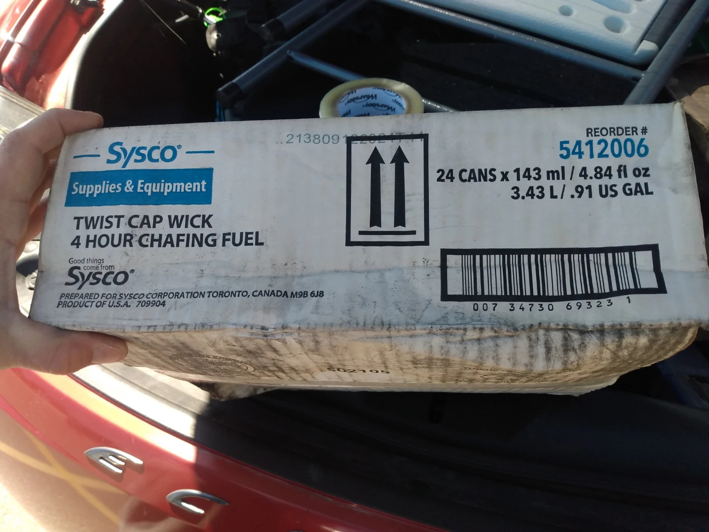 Sysco Twist-Cap Wick 4 Hour Chafing Fuel