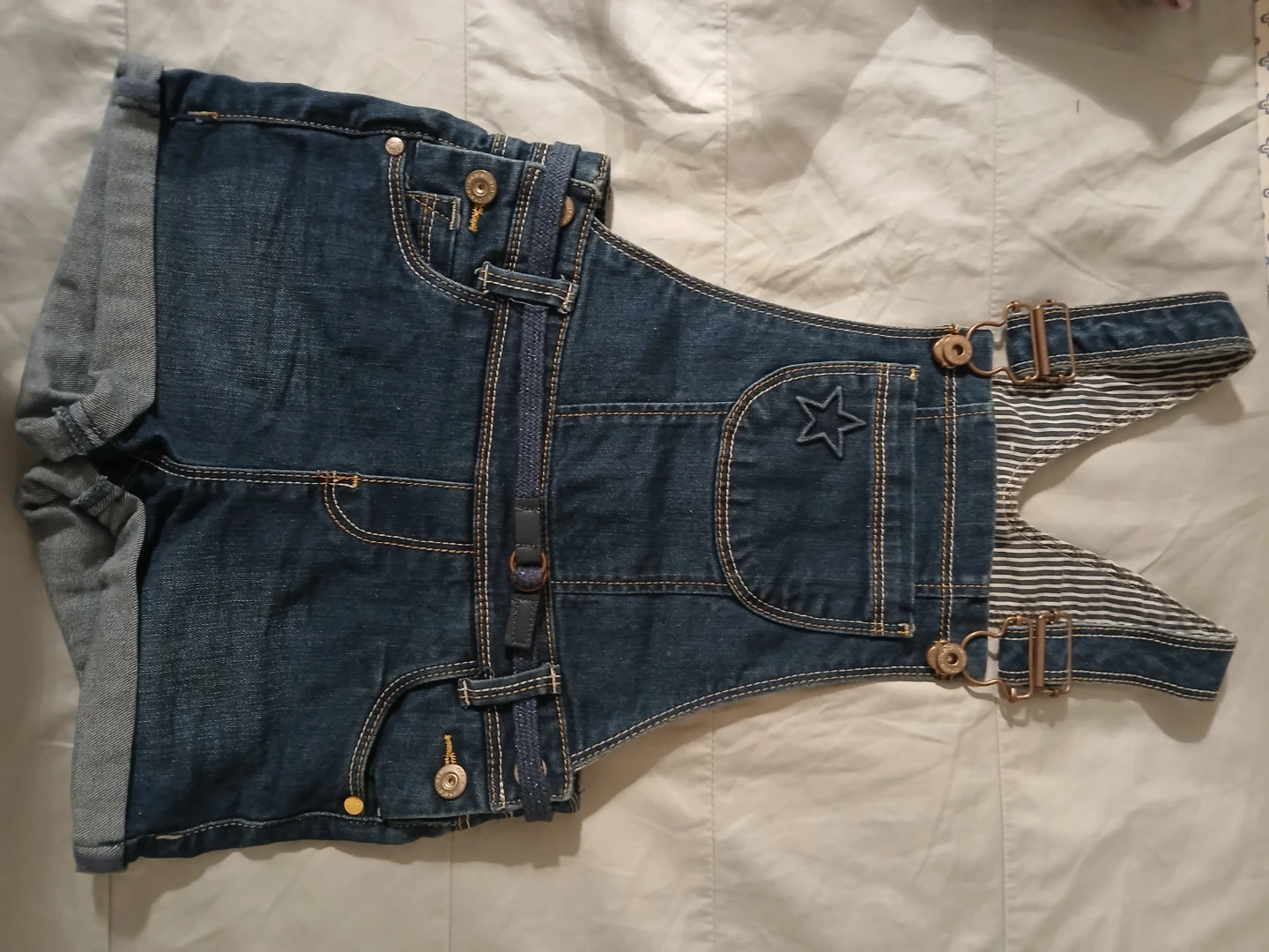 Okaidi Denim Overalls Shorts Size 5A/Y 110cm