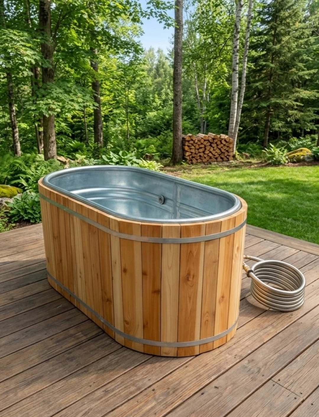 *FREE DELIVERY* WOOD-FIRED CEDAR HOT TUB WITH FIRE KIT INCLUDED. - photo 2