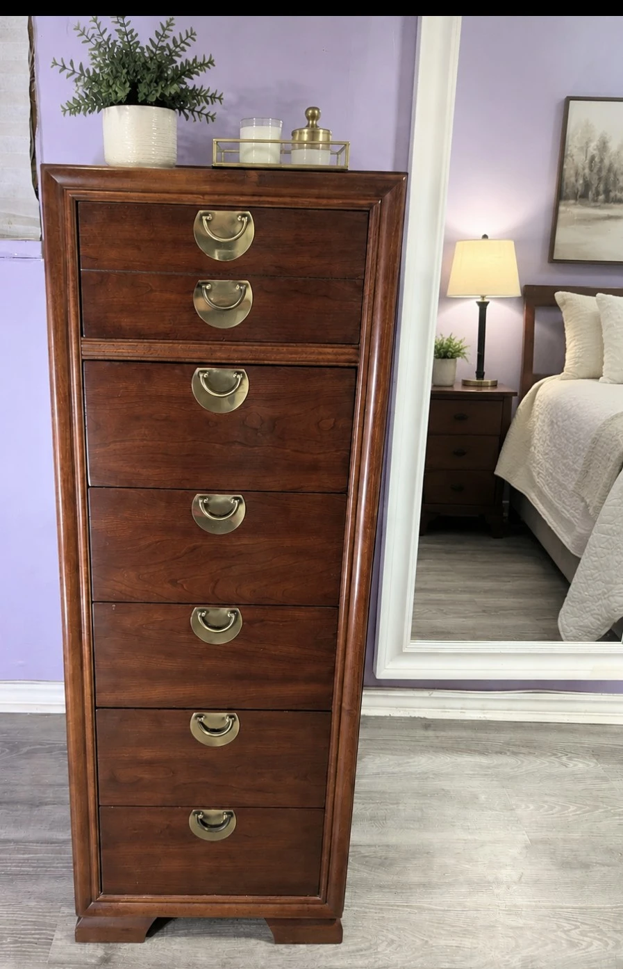 ✨ Vintage Kroehler Cherry Lingerie Chest / Tallboy Dresser