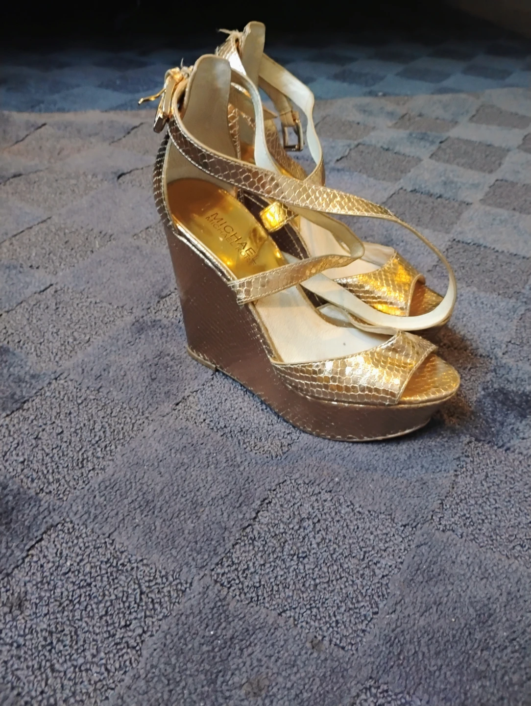 Michael Kors Gold Wedge Sandals - photo 3