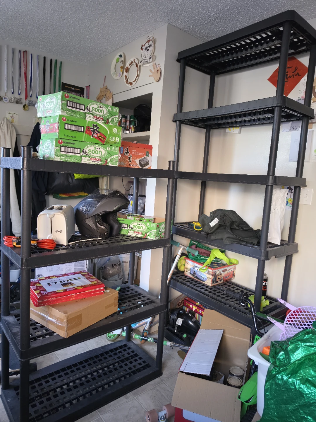 2 Black Plastic Shelving Unit Organizer $40 for both