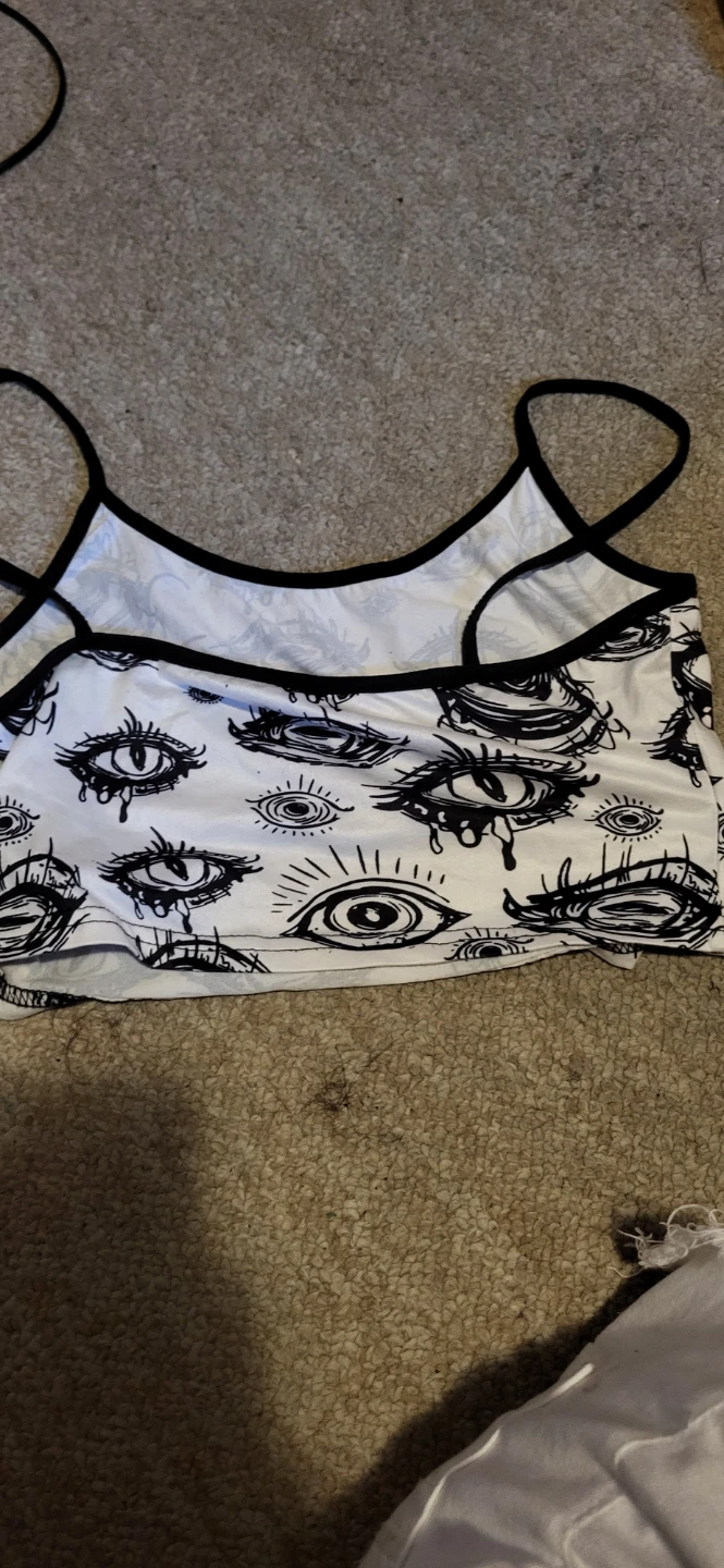 Women's Eye Print Crop Top - photo 2