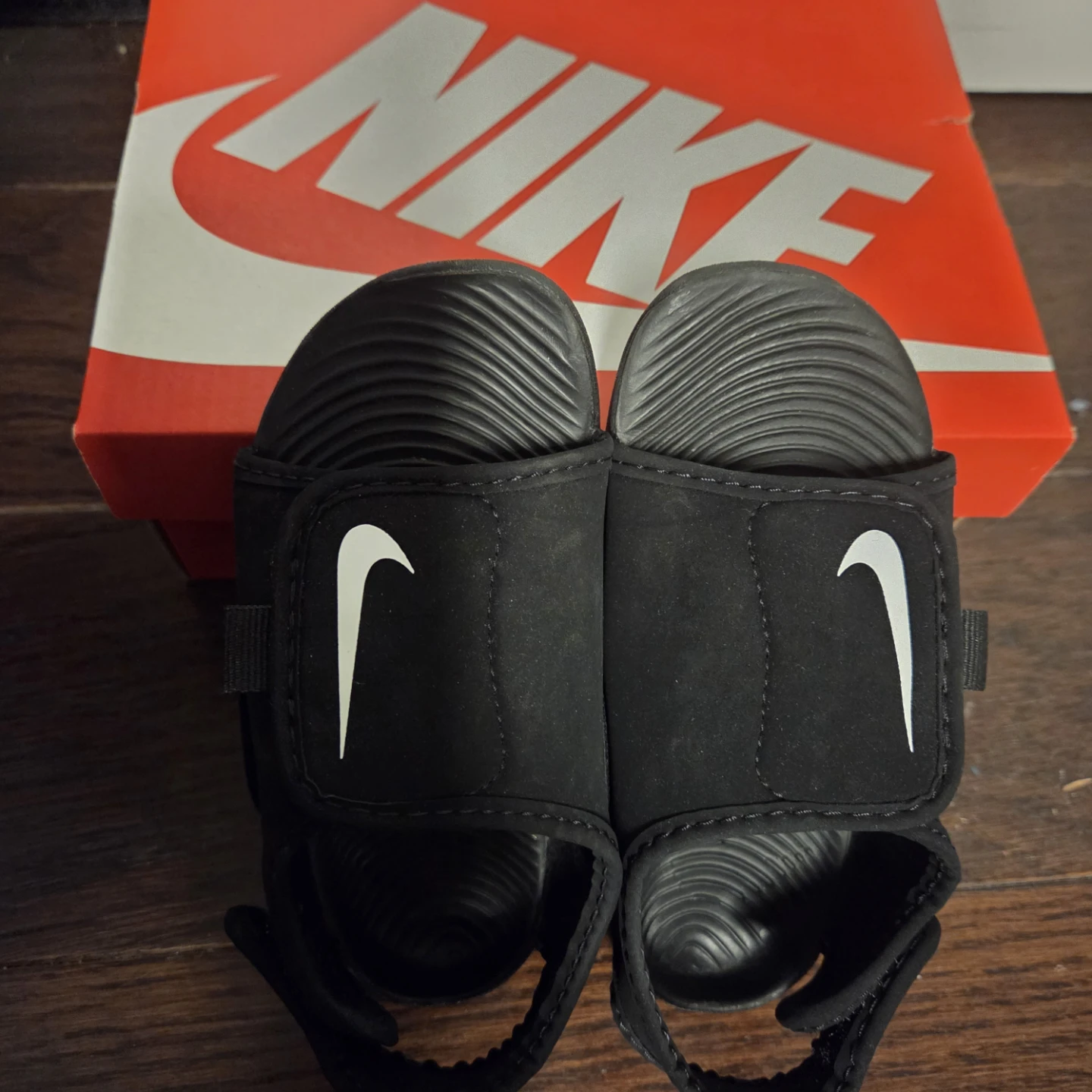 Nike Sunray Adjust 5 V2 TD Sandals - Black/White - Size 9c