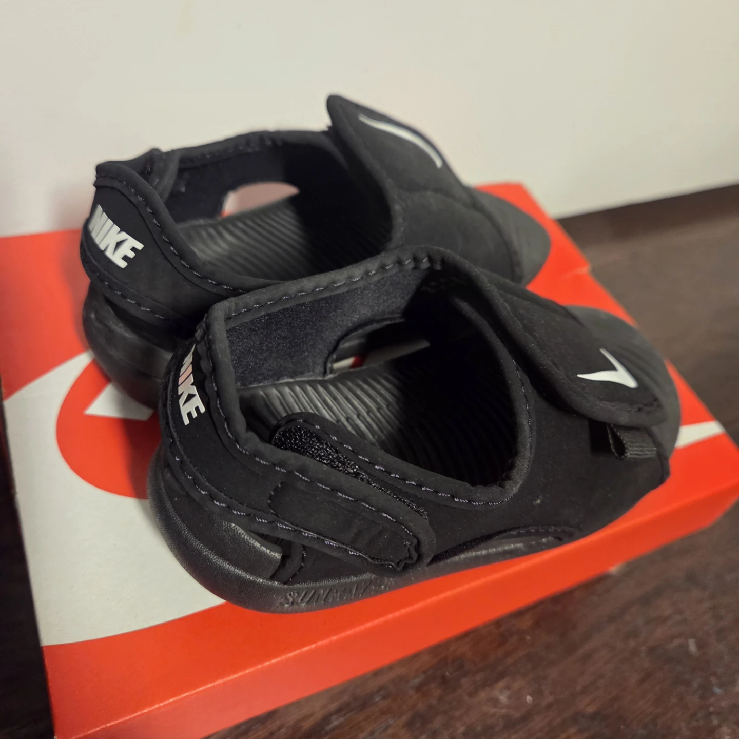 Nike Sunray Adjust 5 V2 TD Sandals - Black/White - Size 9c - photo 2