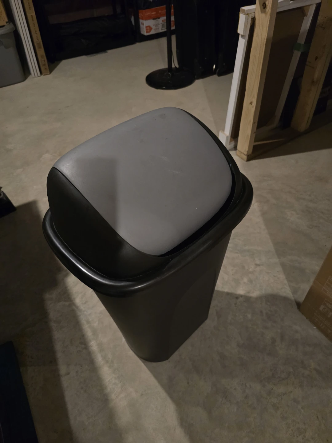 Black and Grey Step Trash Can