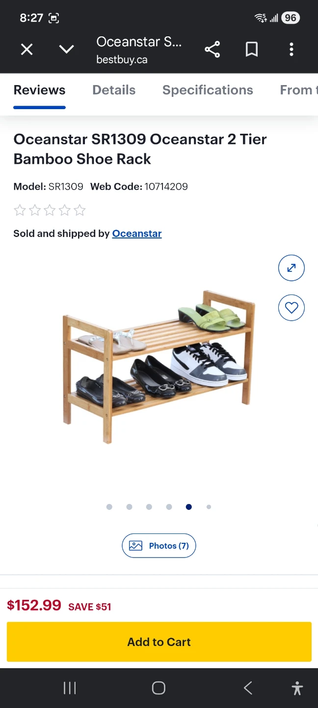 Oceanstar 2 Tier Bamboo Shoe Rack - photo 3
