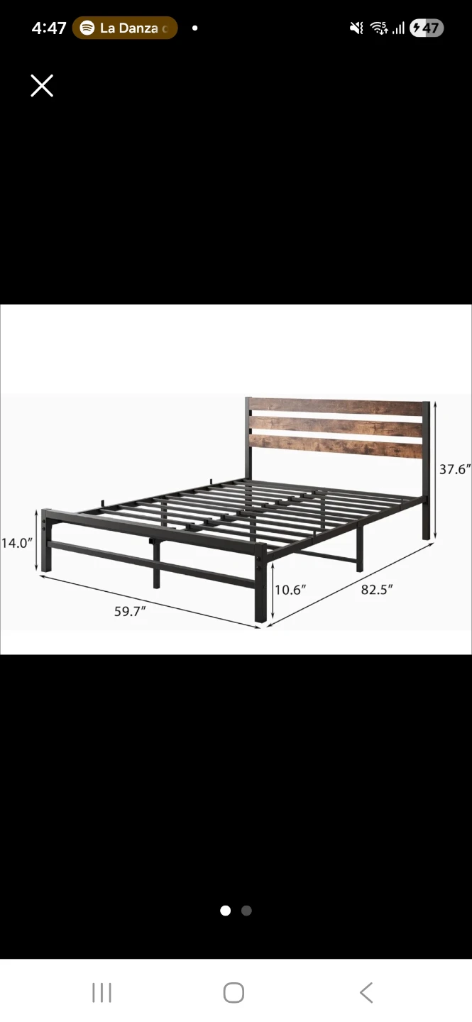 Queen size  bed frame, mattress, waterproof encasement - photo 3