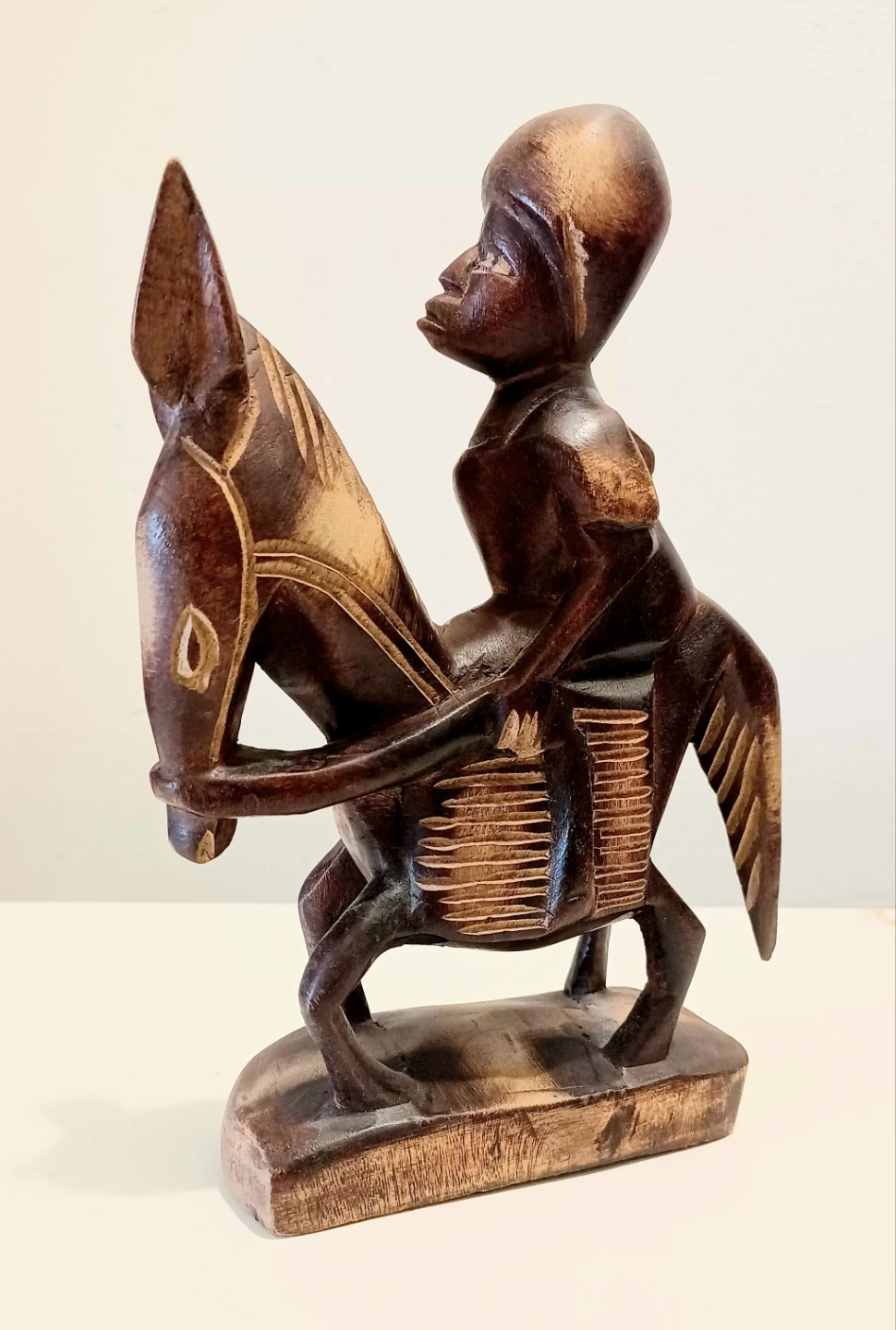 Vtg Signed Artist Hand Carved Wooden Statue