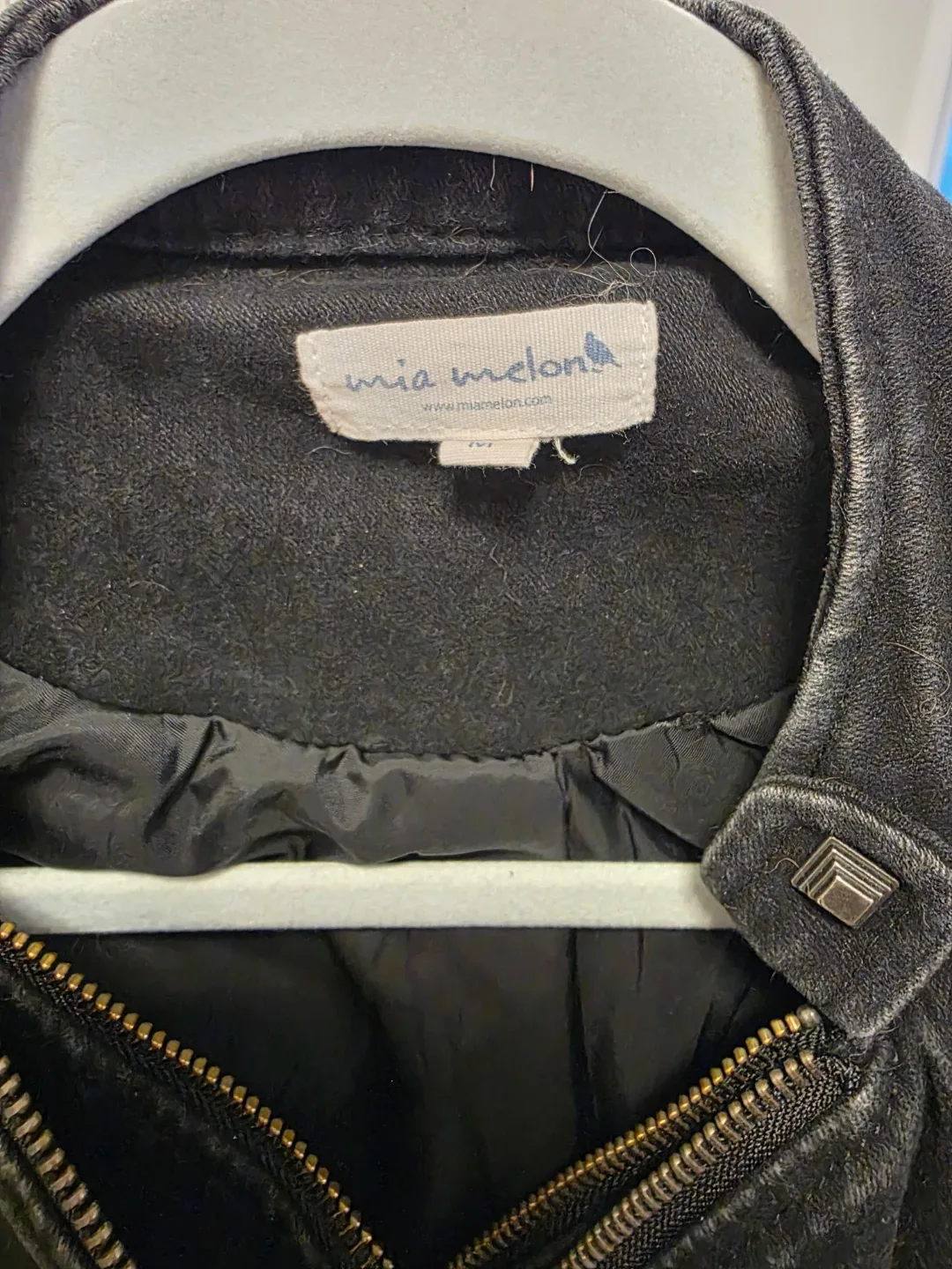 Mia Melon Black Denim Studded Moto Jacket - photo 2