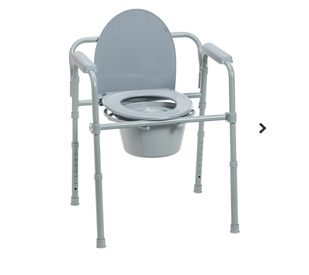 Steel Folding Bedside Commode Chair