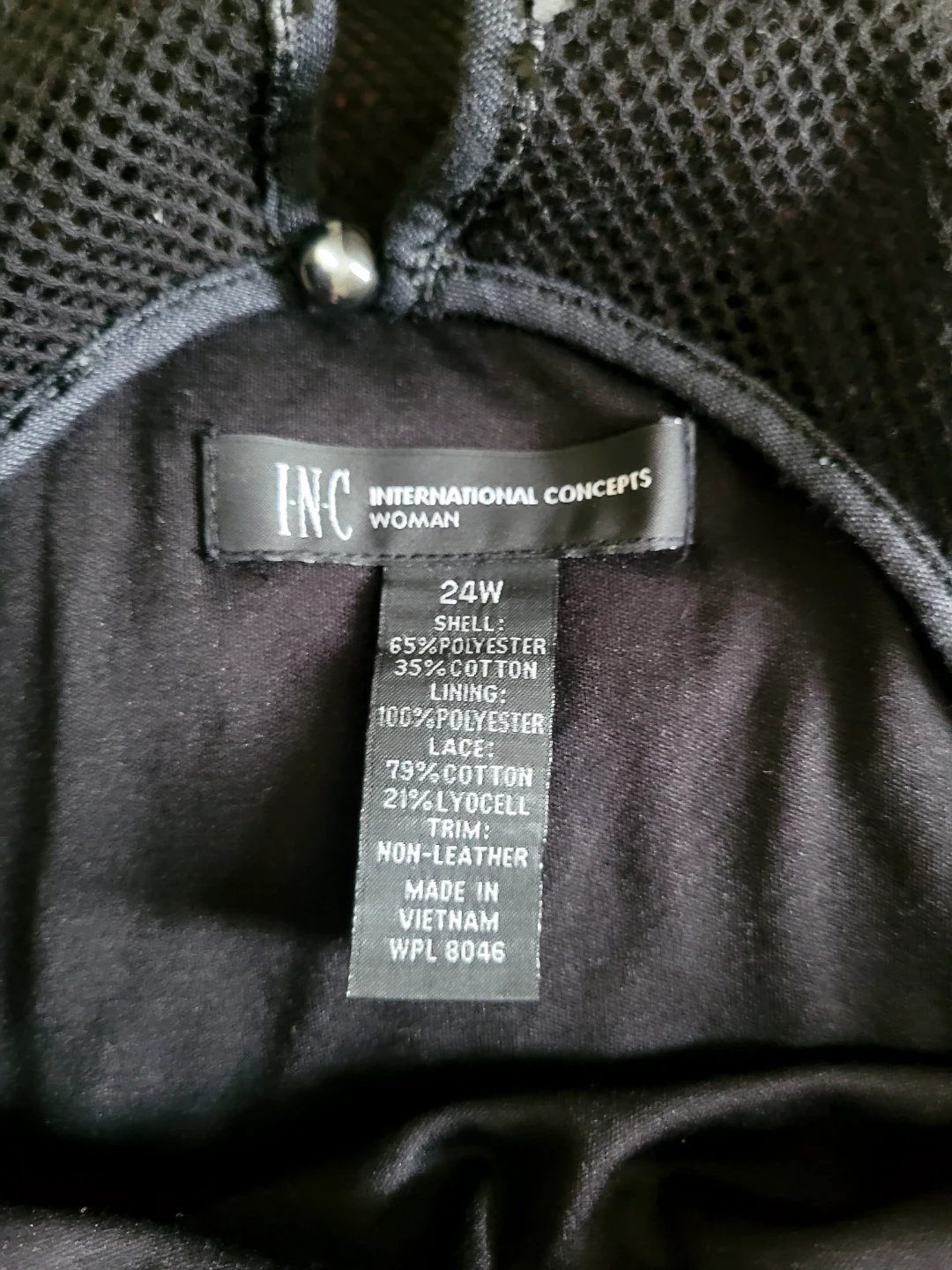 INC International Concepts Black Lace Trim Tank Top - 24W - photo 2