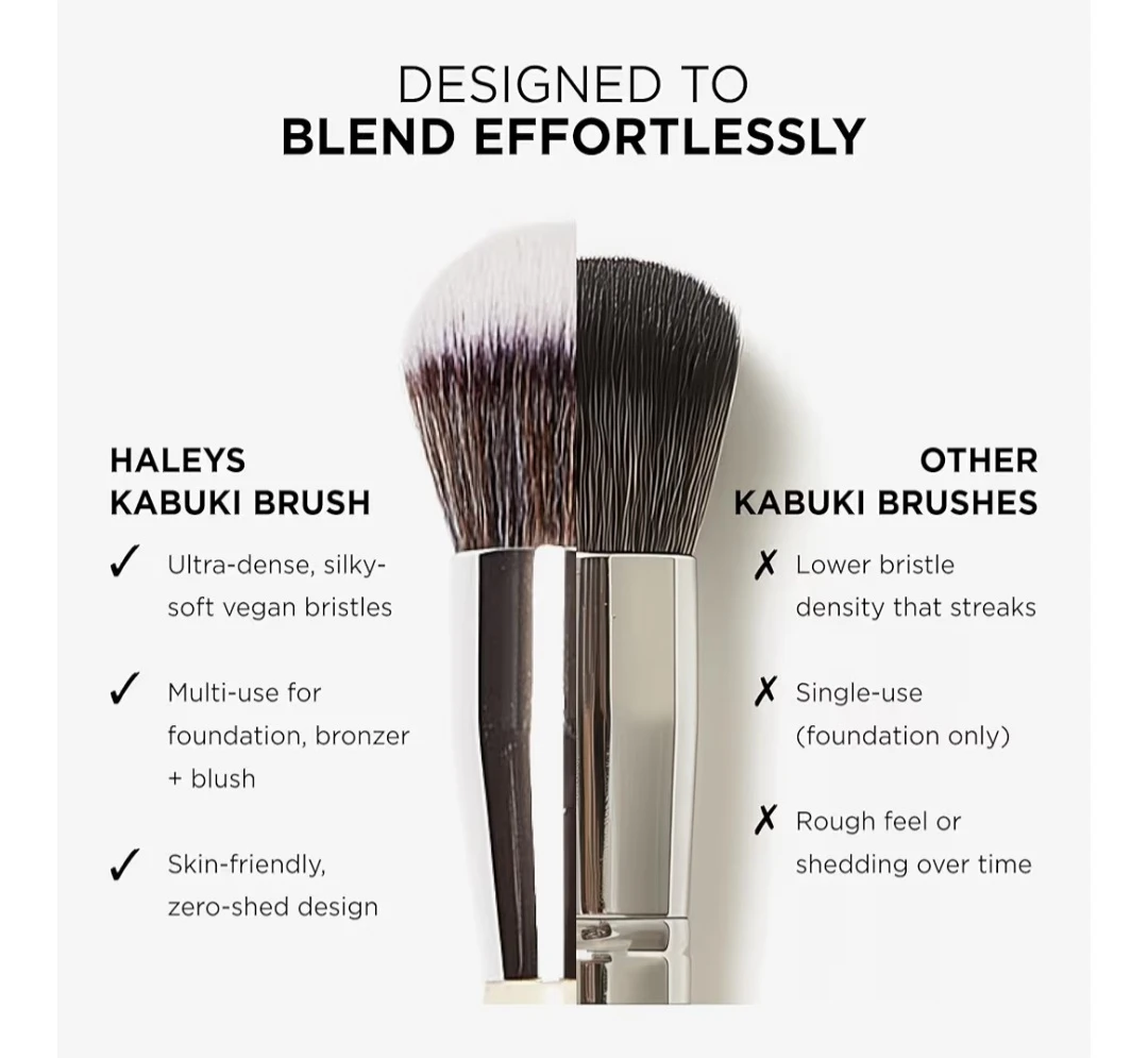 HALEYS Kabuki Makeup Brush - Vegan Bristles - photo 2