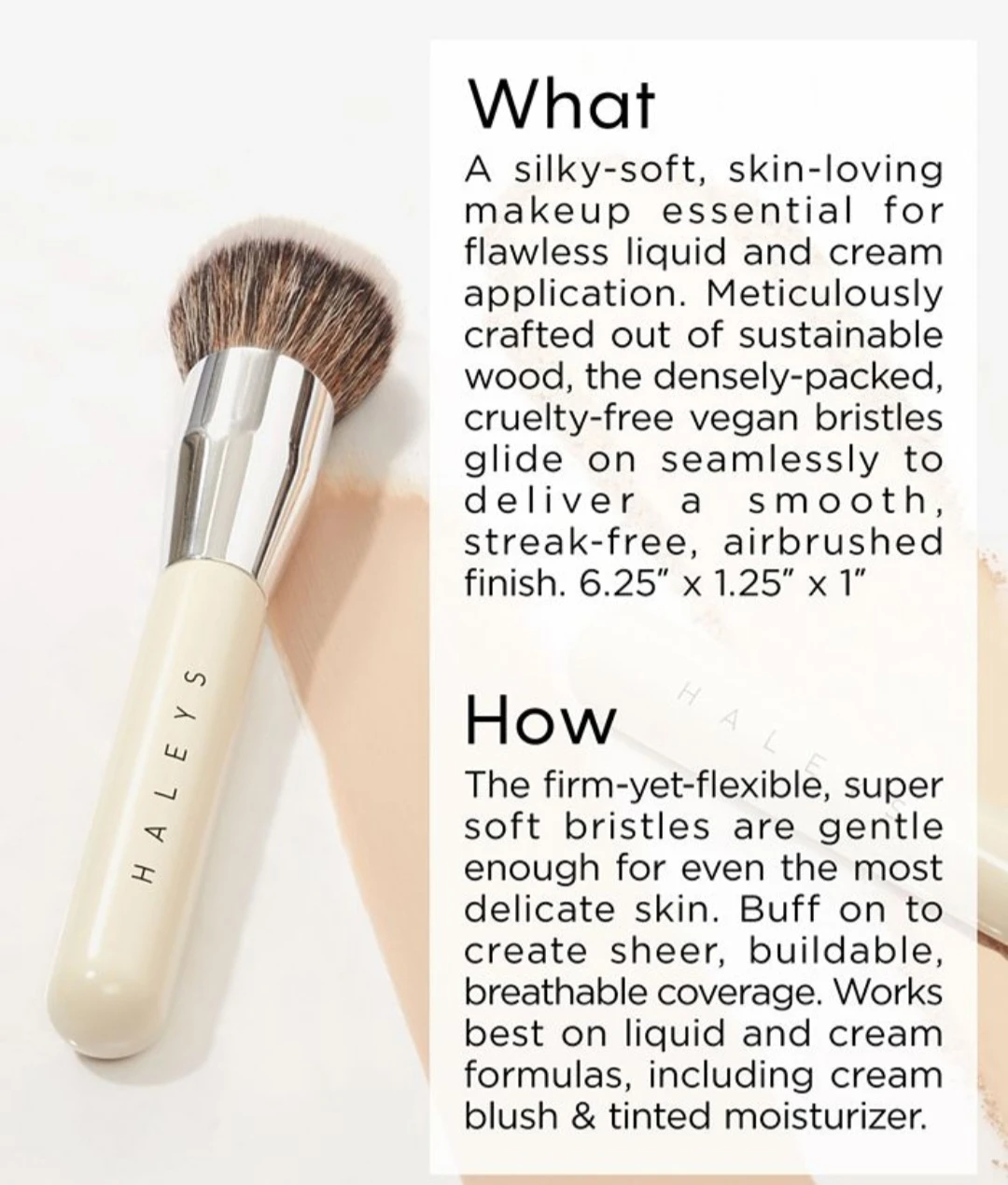 HALEYS Kabuki Makeup Brush - Vegan Bristles - photo 4