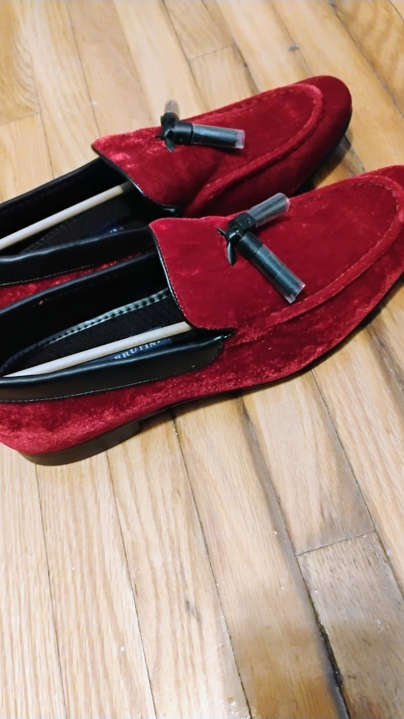 Giorgio Brutini Velvet Loafers - Red - photo 3