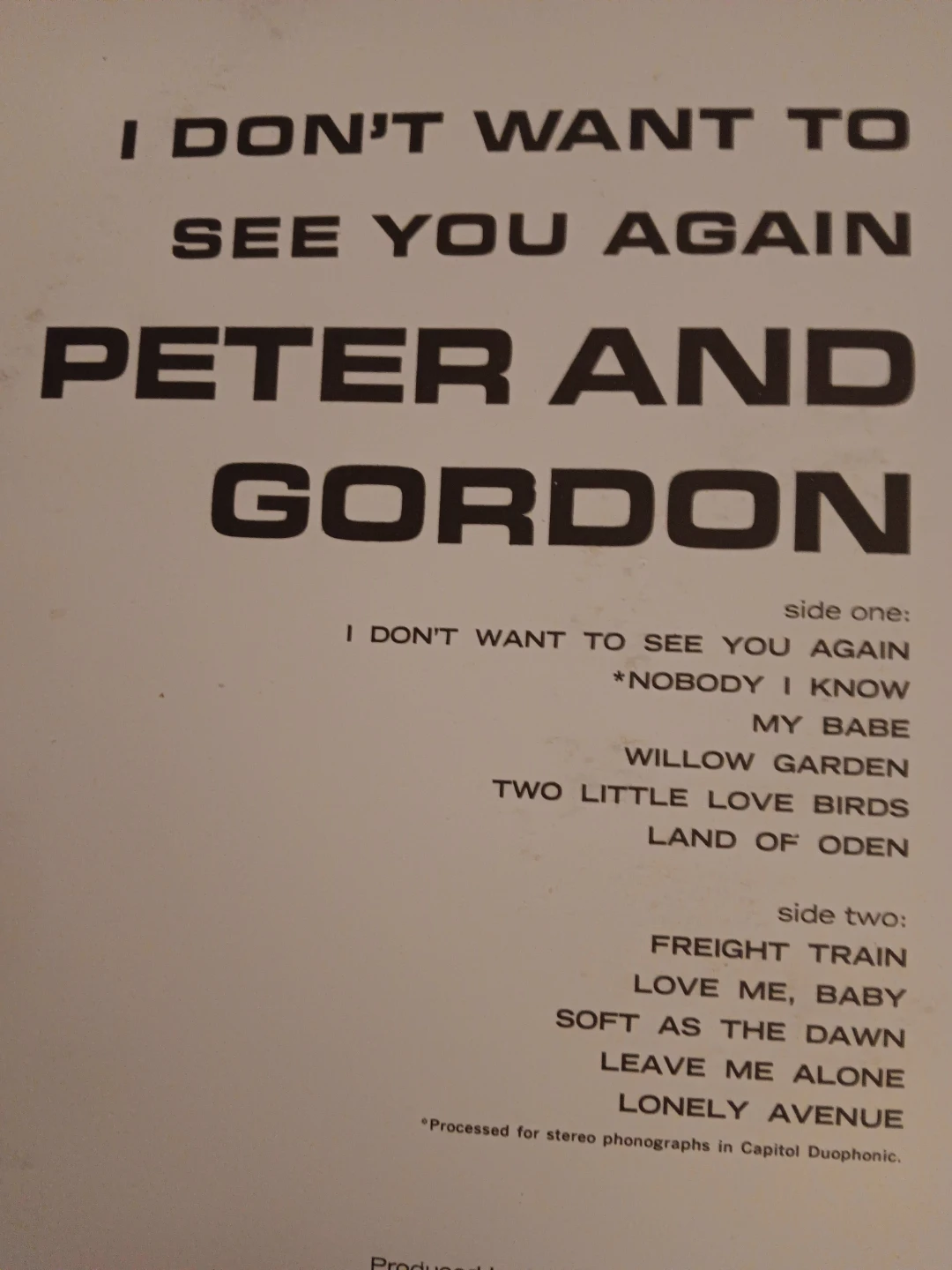 Peter and Gordon I Don't Want to See You Again Vinyl LP Record - photo 3