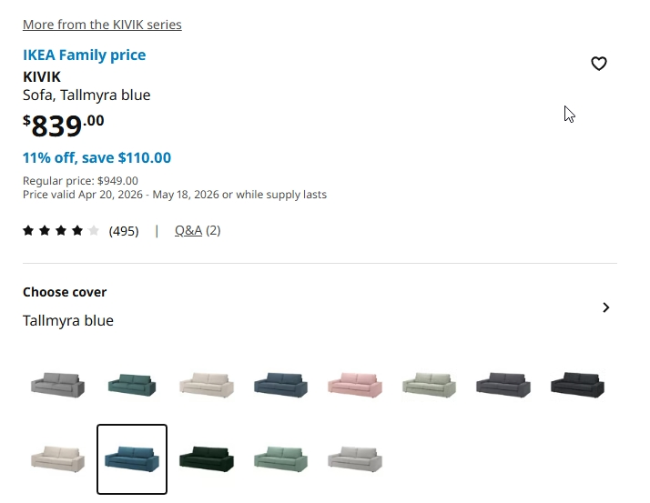 2 IKEA KIVIK Sofas - Tallmyra blue - photo 5