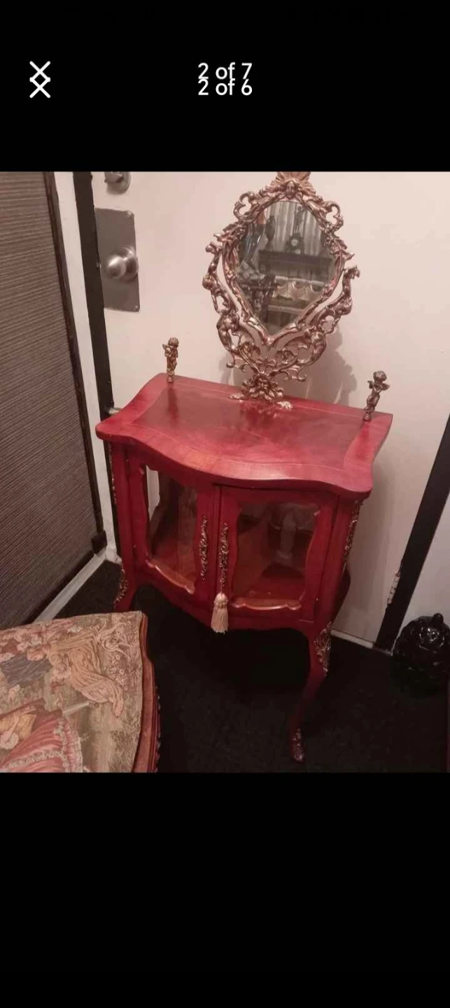Antique Ornate Gold Mirror and chair - photo 2