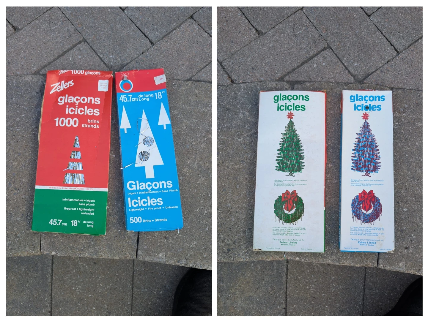 2 Vintage tinsel Icicle Ornaments - 1000 & 500 Strands