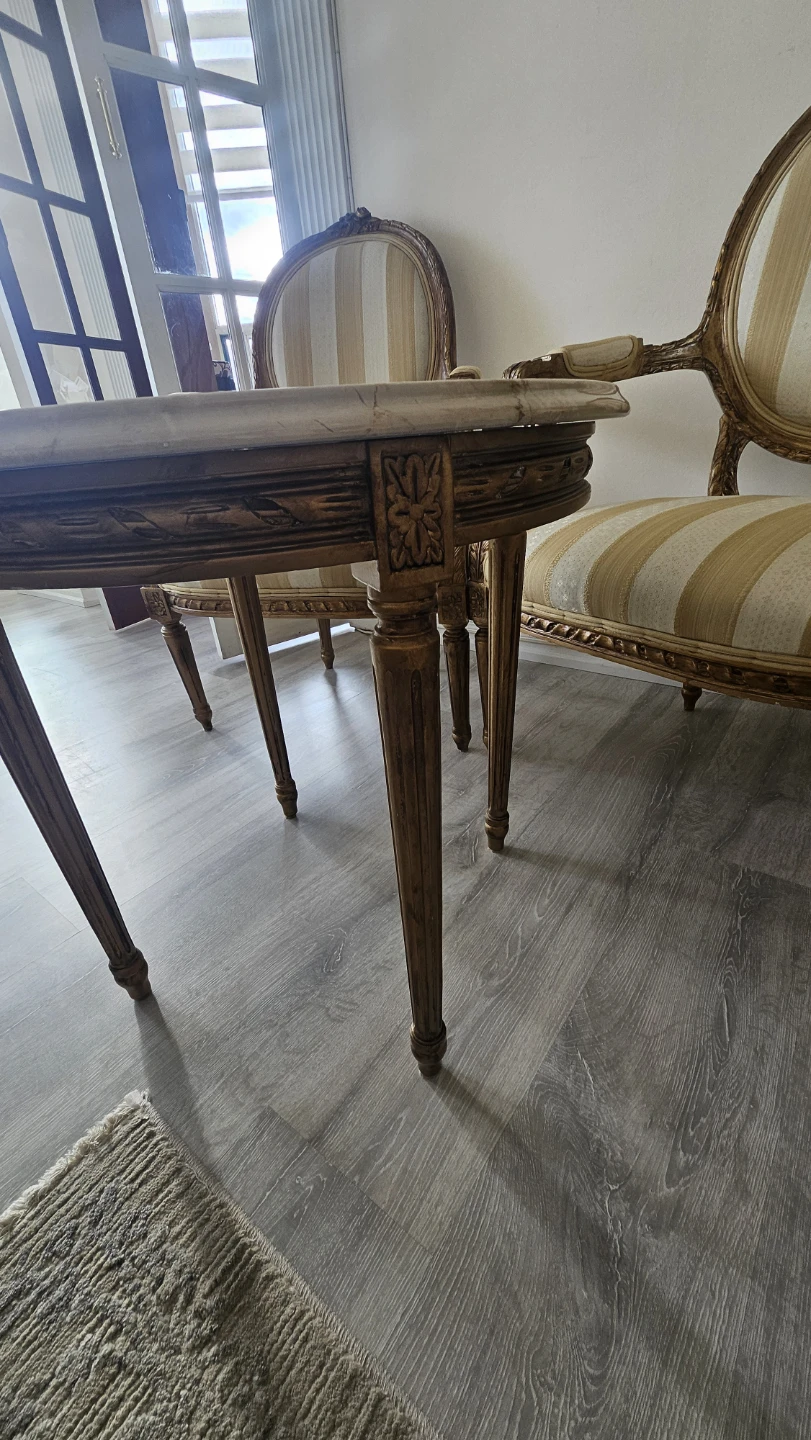 Antique Set Sofa, Two Armchairs, Coffee Table And Side Table - photo 3