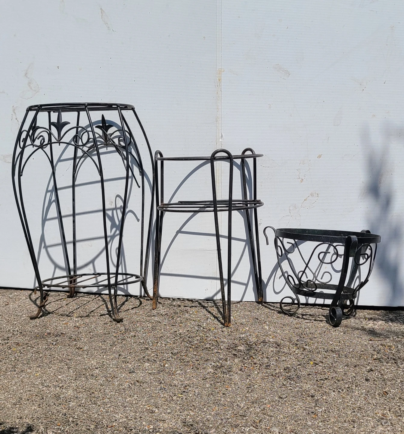 3 Iron / Metal Plant Stands - Great for Outdoor Decor
