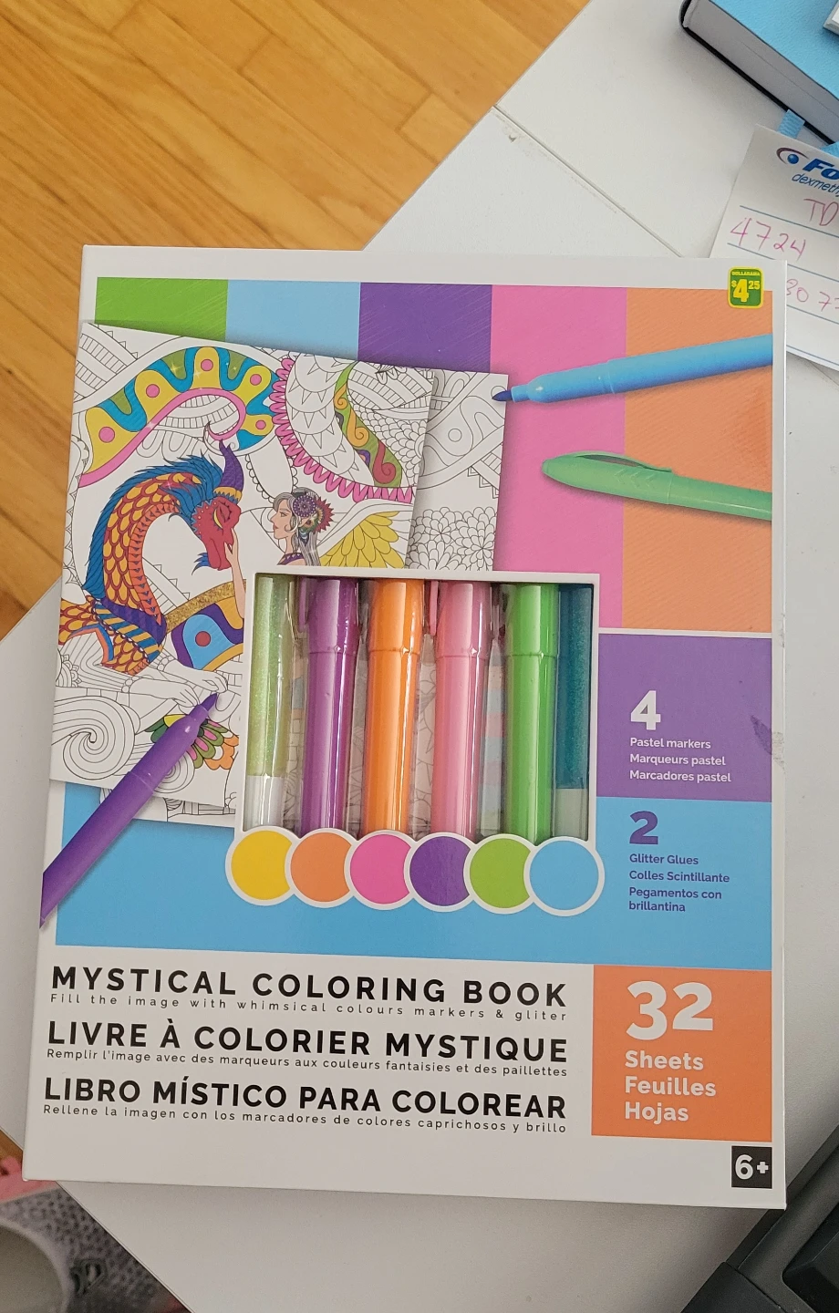 Mystical Coloring Book with Glitter Markers & Glues