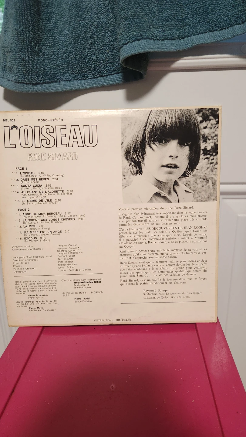 Rene Simard L'Oiseau Vinyl Record - photo 2
