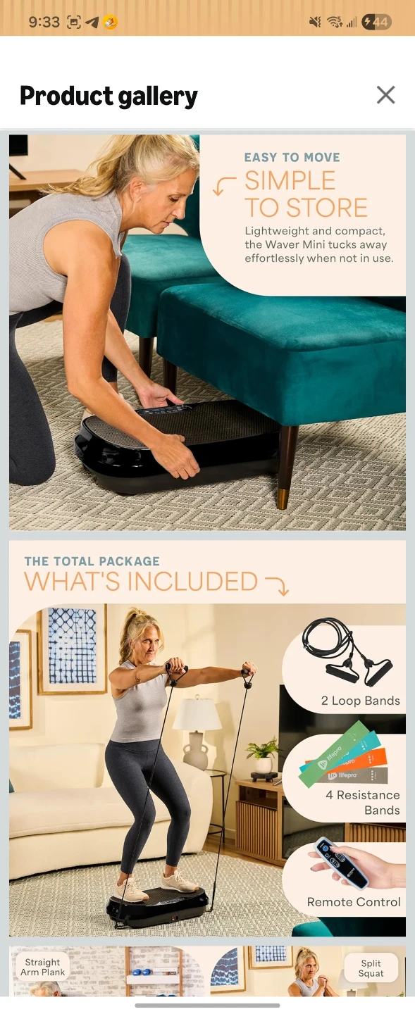 LifePro Waver Mini Vibration Plate Fitness Machine with Bands - photo 4