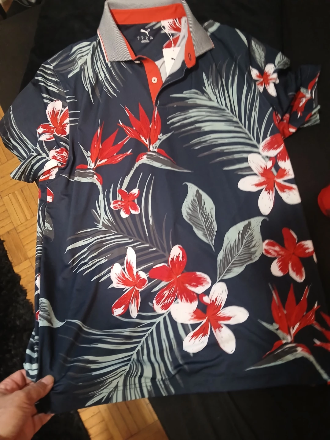 Puma Men's Tropical Print Golf Polo Shirt L - w/ tag - photo 2