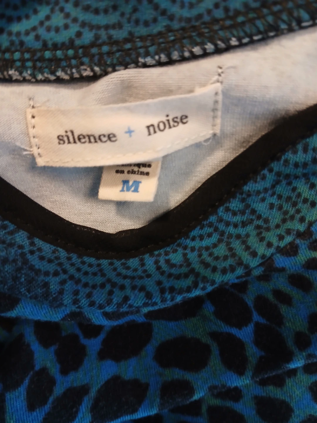 Silence + Noise Blue Leopard Print Dress. Medium. - photo 3