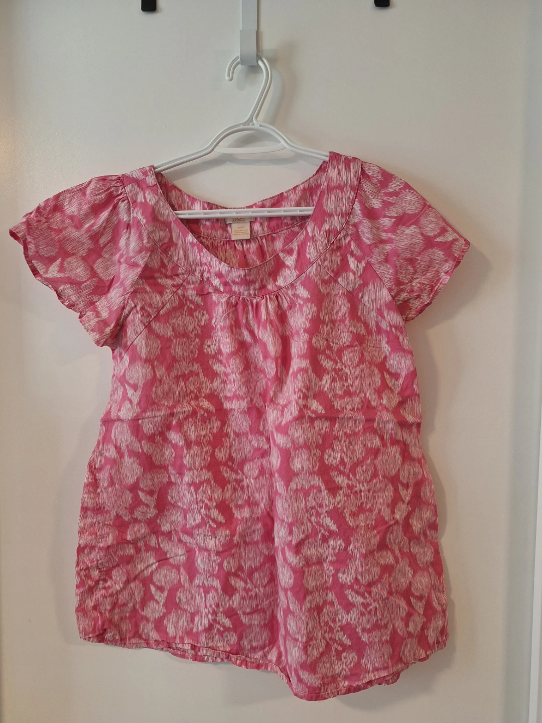 Joe Fresh Pink Floral Print Top Size Medium