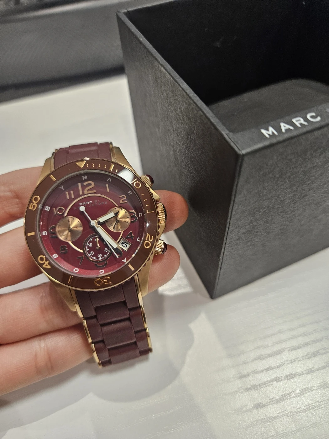 Marc by Marc Jacobs Chronograph Watch - Burgundy & Gold - photo 2