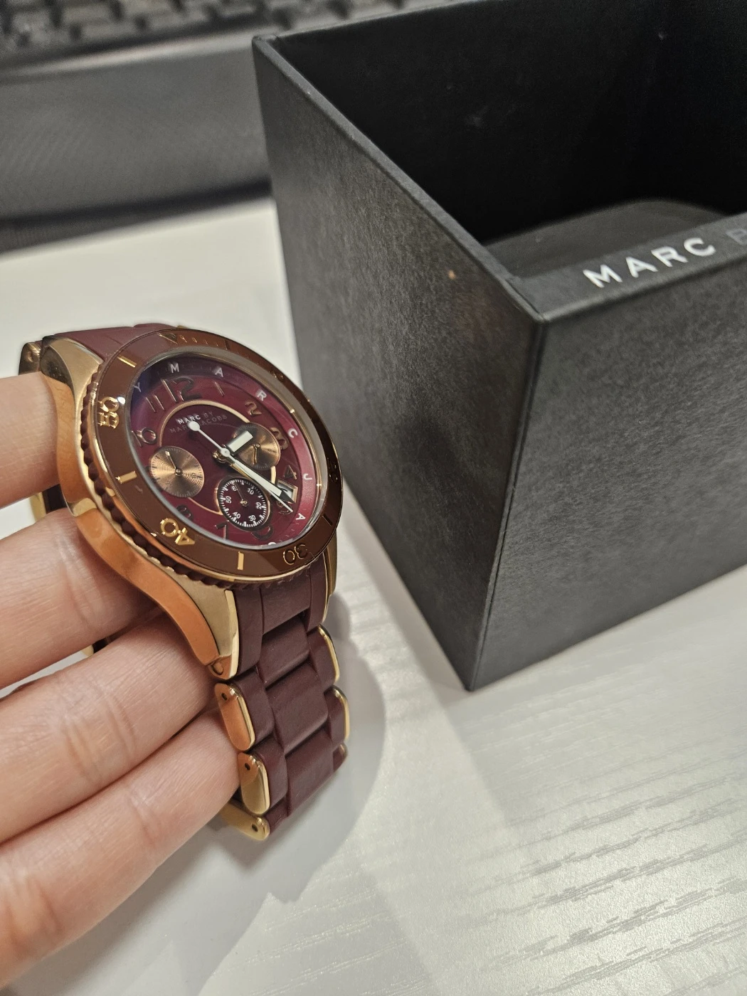 Marc by Marc Jacobs Chronograph Watch - Burgundy & Gold - photo 3