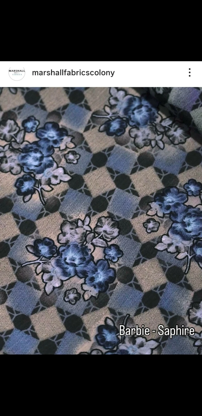 Marshall Fabrics Barbie Saphire Floral Print Fabric