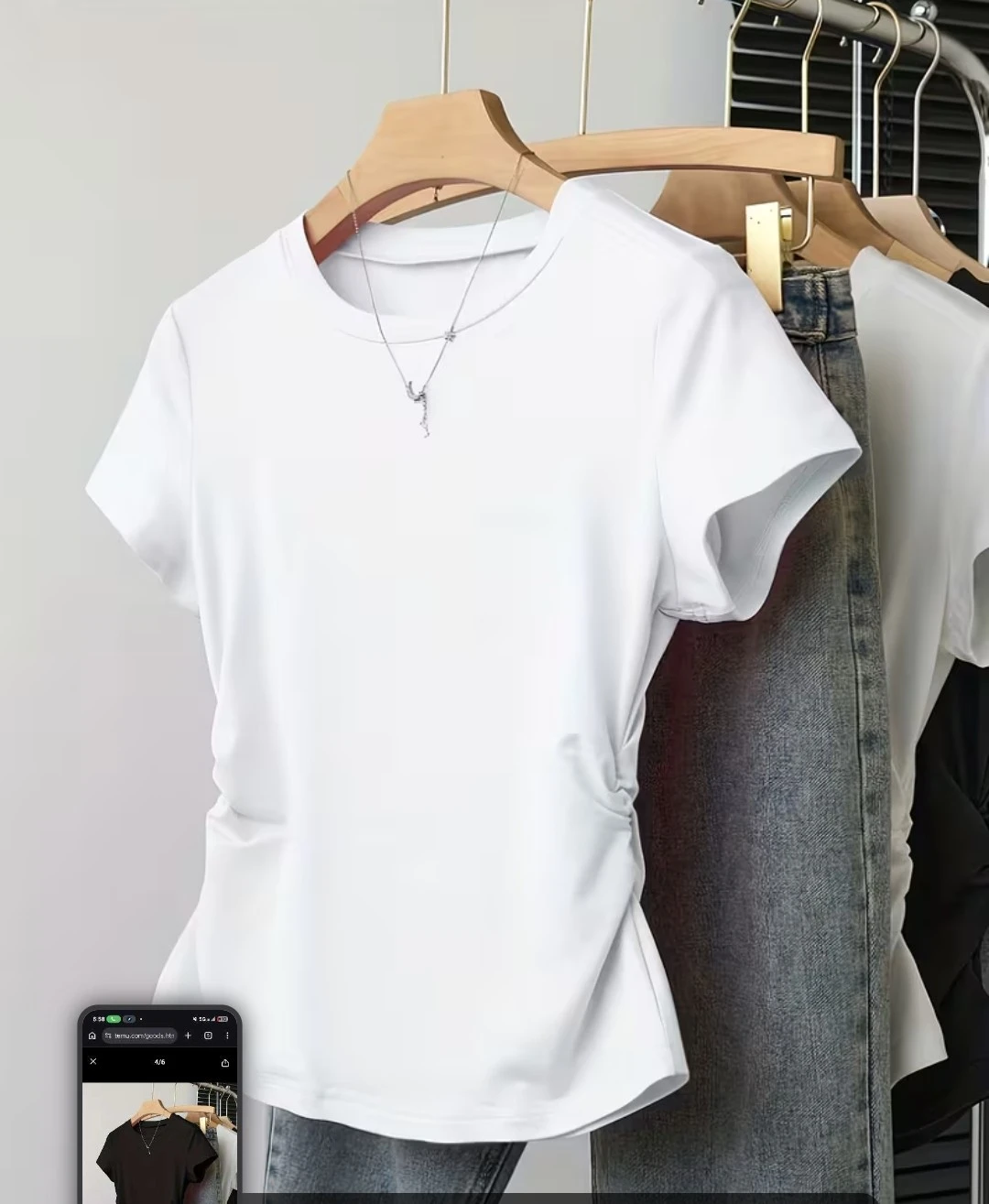 Set of 3 Women's T-Shirts (White, Gray, Black) Size 5 - photo 3