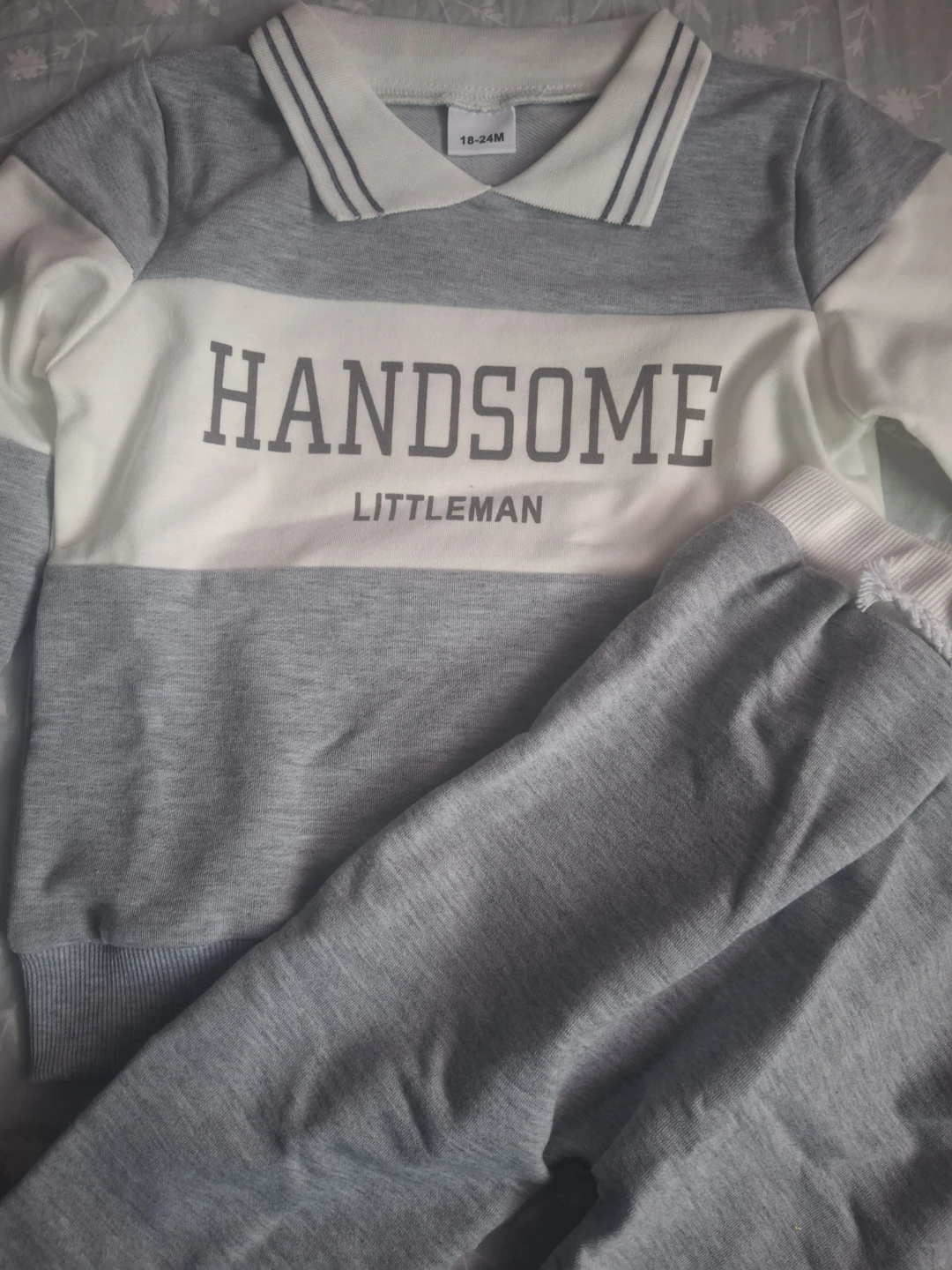 Kids Grey 'Handsome Littleman' Tracksuit 18-24M - photo 3