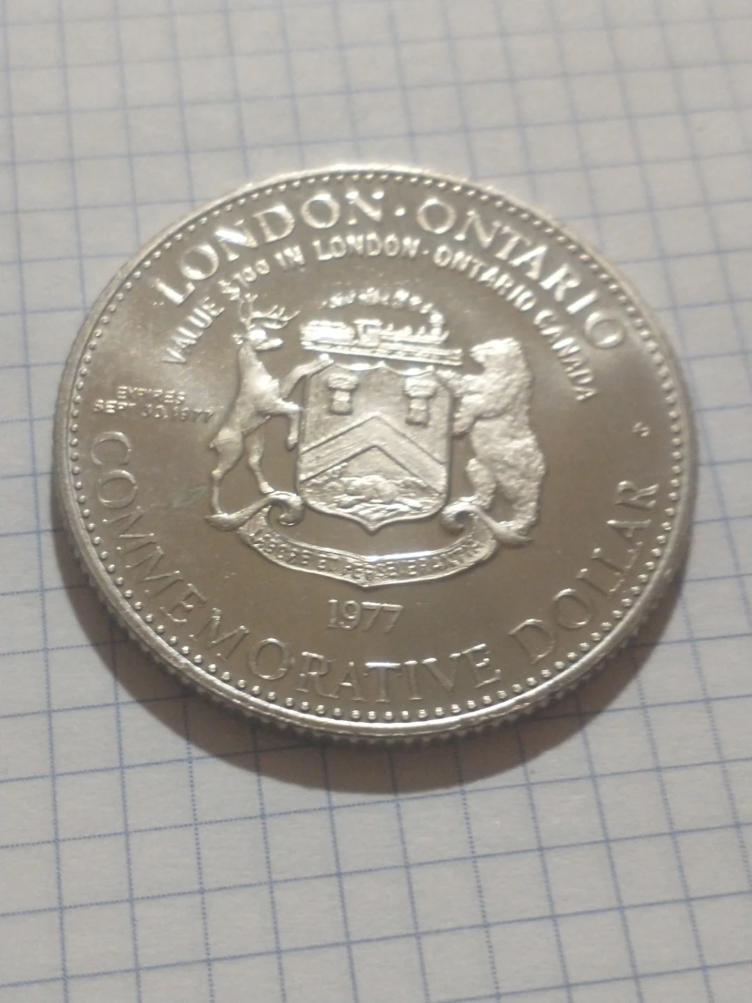 1977 London commemorative trade dollar (nickel) Numista #74339