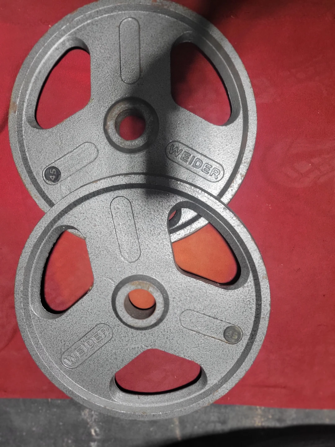 OLYMPIC 2" HOLE.  45LBs. PLATES 90LBs. TOTAL - photo 2