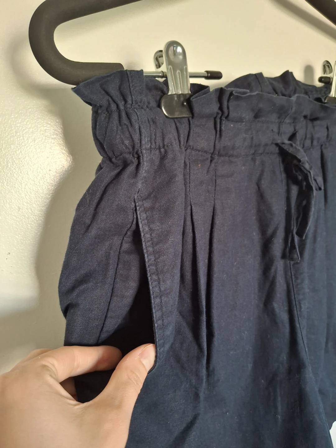 Uniqlo Navy Linen Blend Shorts XS - photo 2