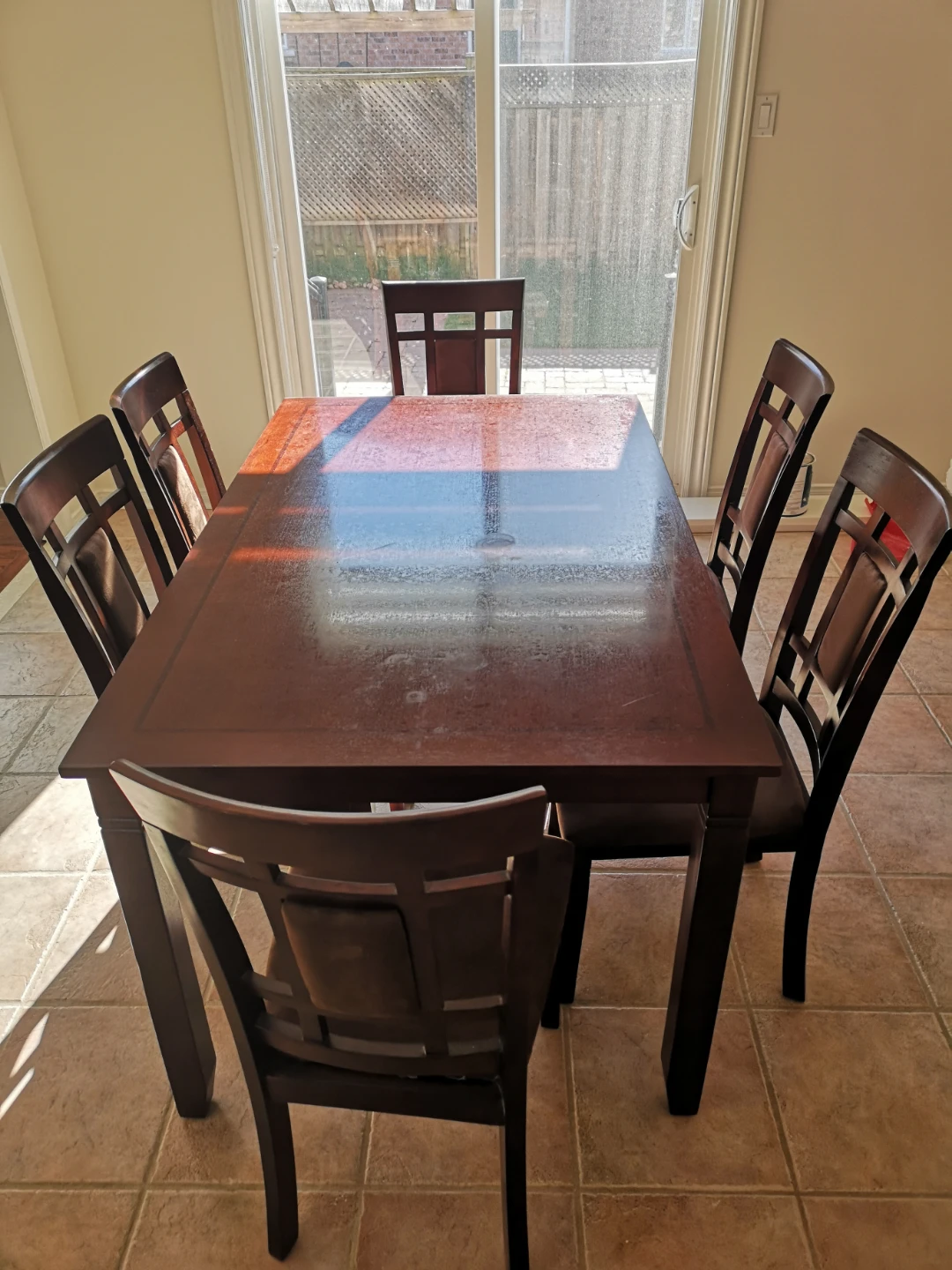 Wooden Dining Table Set with 6 Chairs