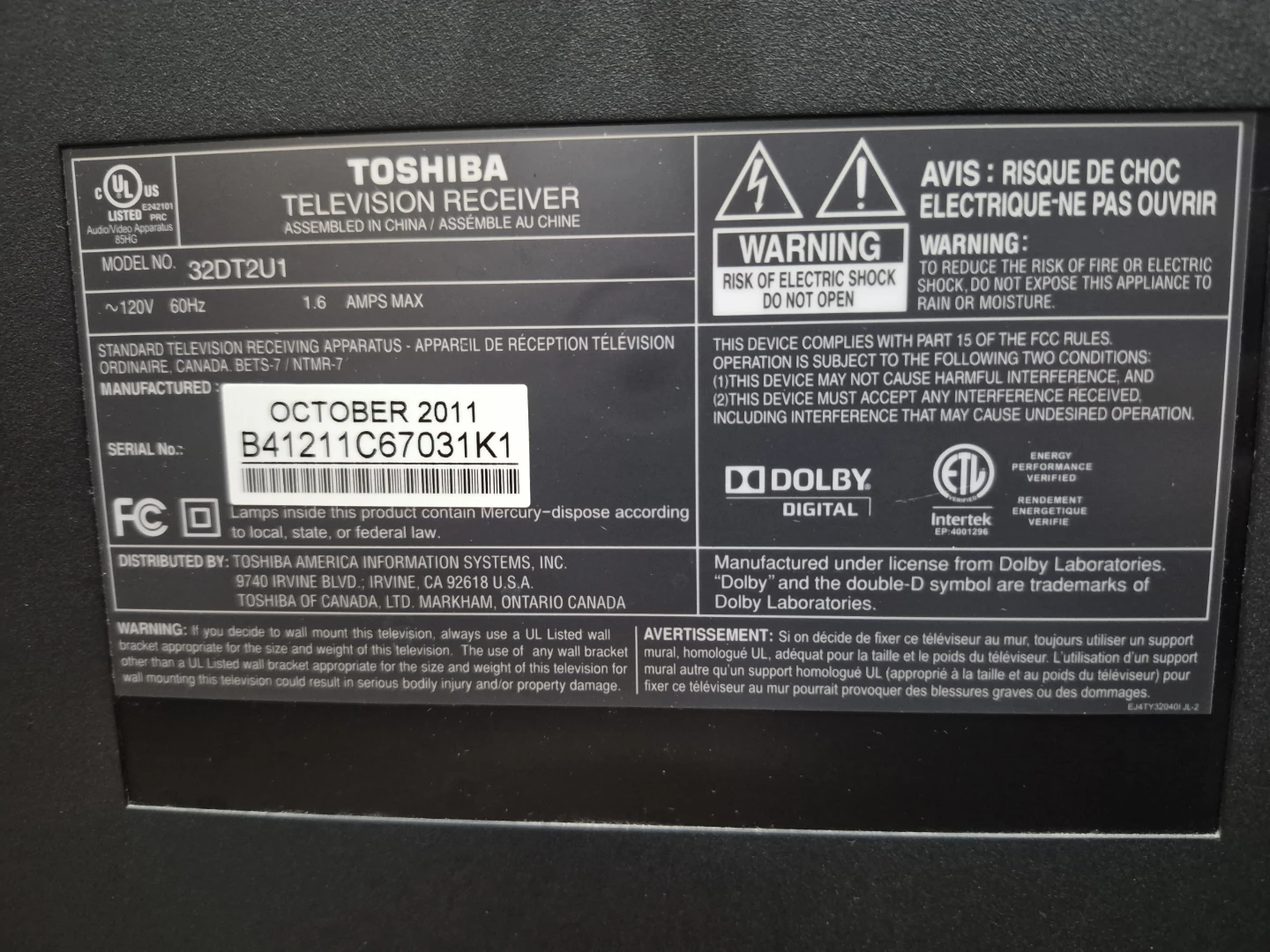 Toshiba 32" TV - photo 3