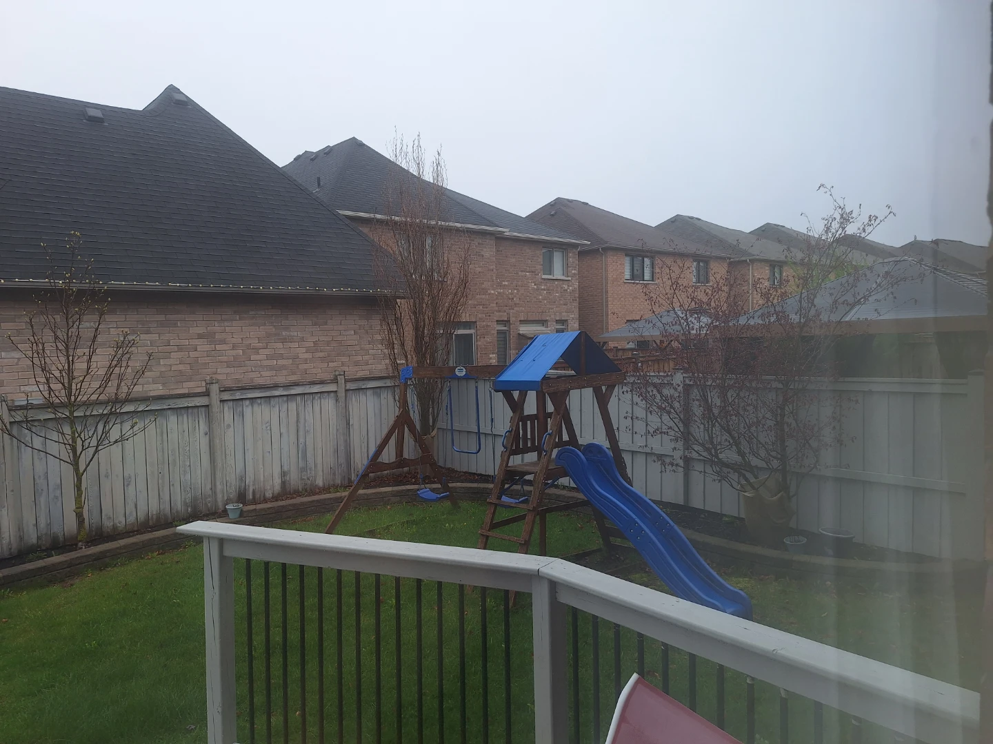 Wooden Swing Set with Blue Slide - photo 2