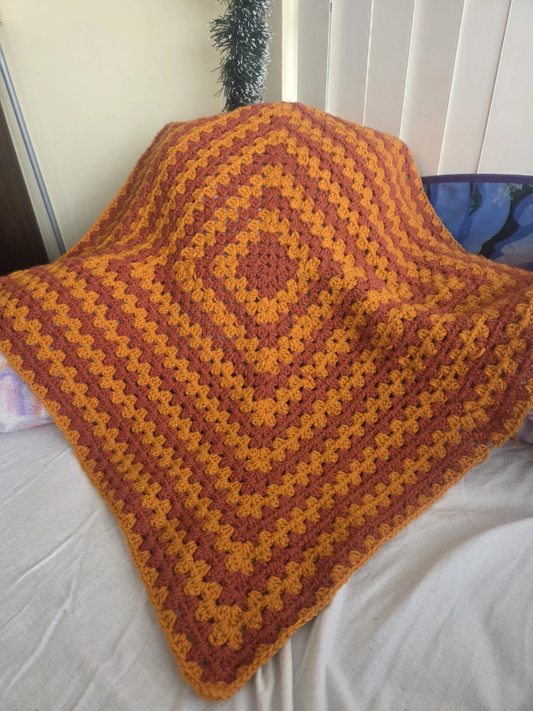 Cozy handmade crochet lap blanket