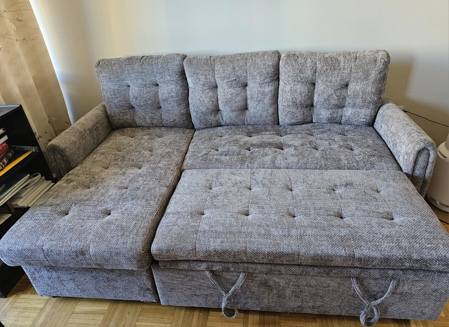 Grey and Cozy Sofa-Bed with storage for sale - photo 4