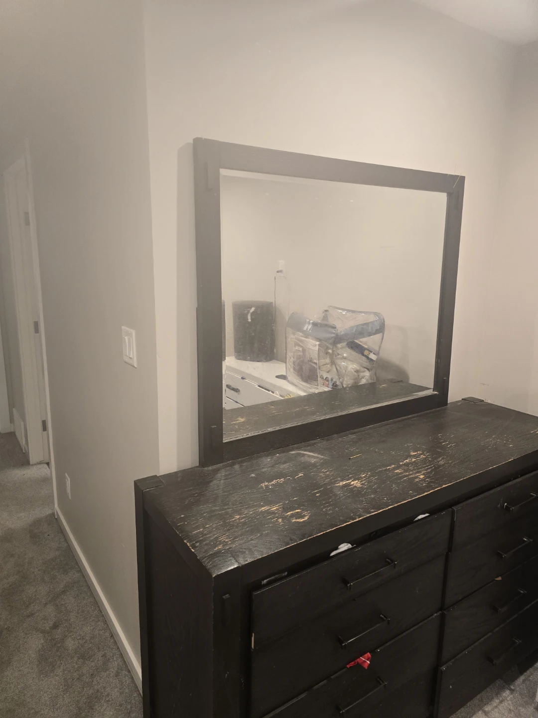 Black Dresser with Mirror