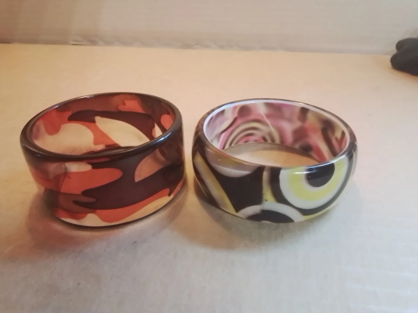 chunky resin bangles 2 pieces