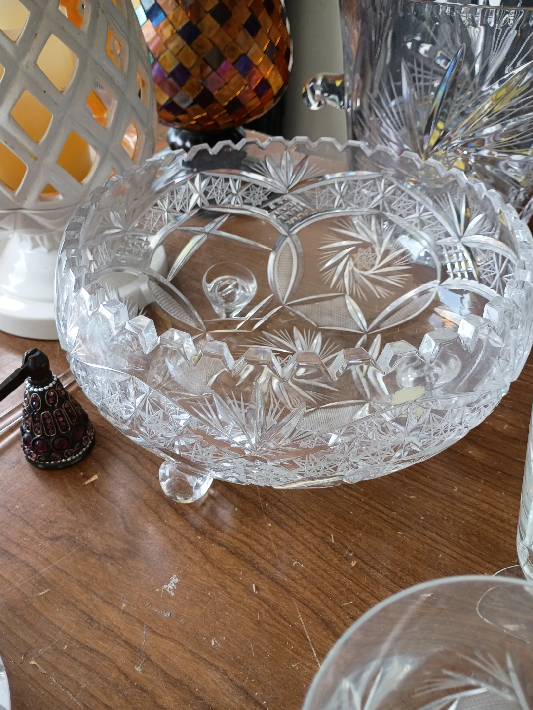 Crystal Footed Serving Bowl crystal